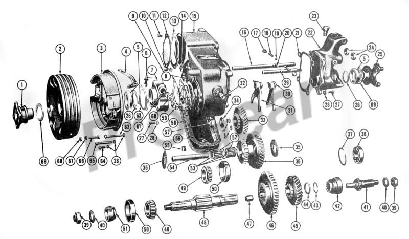 Transmission parts breakdown diagram